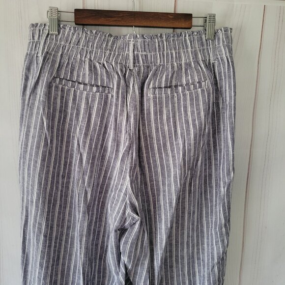 Briggs Linen Blend Women’s L Wide Leg Lounge Pants, Relaxed Pull-on, Like New - Picture 4 of 9